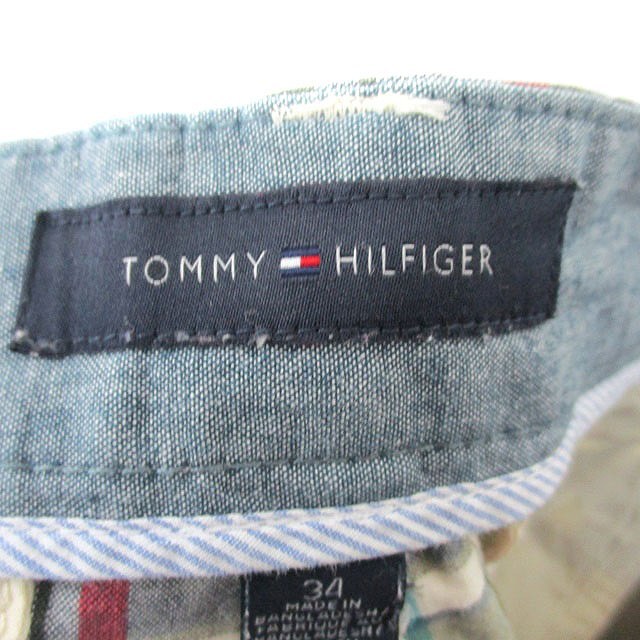 トミーヒルフィガー TOMMY HILFIGER 国内正規品 パンツ ハーフパンツ コットン チェック 34 アイボリー 白 /KT27 メンズ_画像3