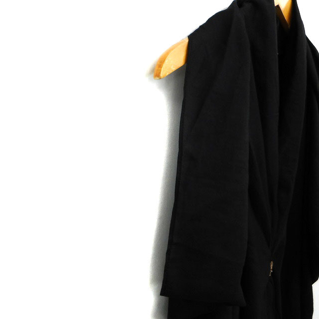 ブージュルード Bou Jeloud ブラウス ドレープ ギャザー 装飾 ドルマンスリーブ 半袖 38 黒 ブラック /NT12 レディース_画像6