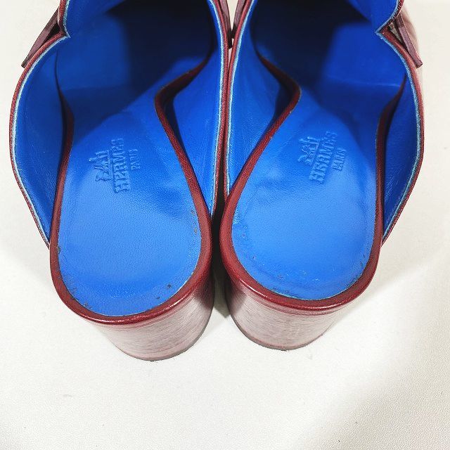 エルメス HERMES コンスタンス ミュール シューズ Hバックル シルバー