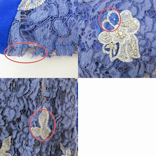 ジャンマクレーン JEAN MACLEAN イブニングドレス ロングドレス ワンピース 刺繍 ビジュー フラワーモチーフ スカーフ付 9 約M STK_画像4