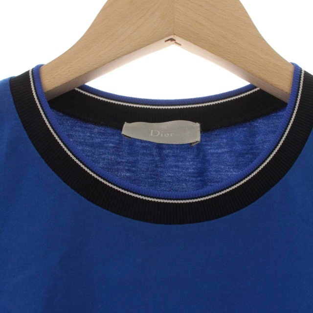 ディオールオム Dior HOMME 17SS NEWAVE BEE Tシャツ カットソー クルーネック 半袖 刺繍 ライン イタリア製 S 青 ブルー ■GY09 メンズ_画像6