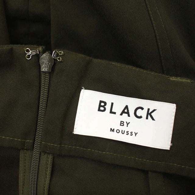  black bai Moussy BLACK by moussy long skirt maxi flair ribbon belt attaching 2 khaki green /CM #OS lady's 