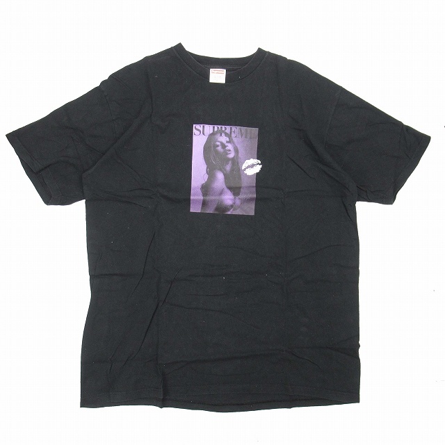 06ss シュプリーム SUPREME KATE MOSS TEE Tシャツ ケイトモス フォト プリント ロゴ クルーネック XL 黒 ブラック/I70/メンズ