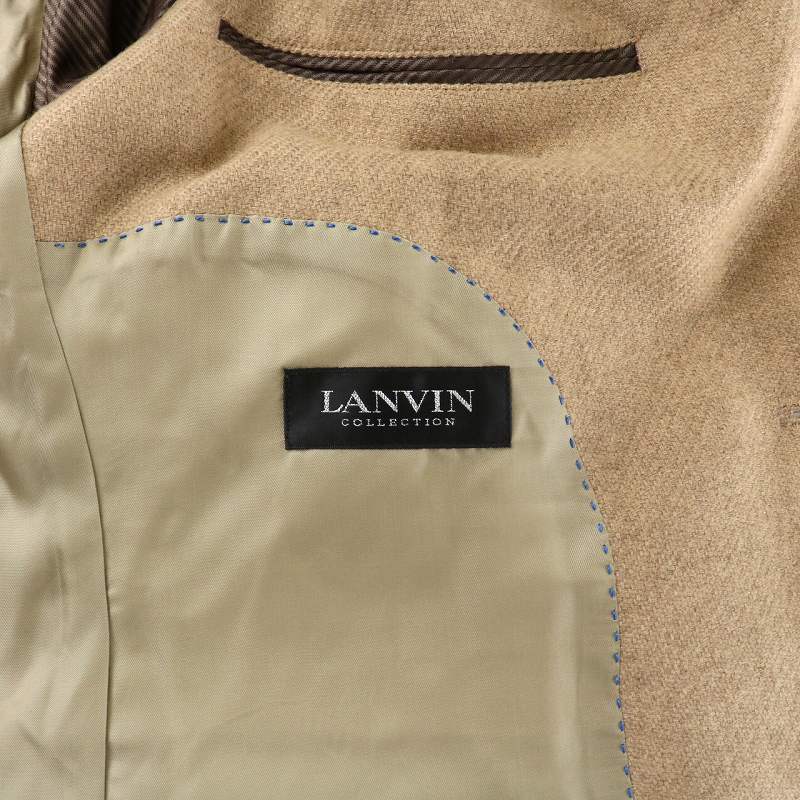 ランバン LANVIN COLLECTION テーラードジャケット シングル 総裏地 ウール 48 M ベージュ /NW32 メンズ_画像8