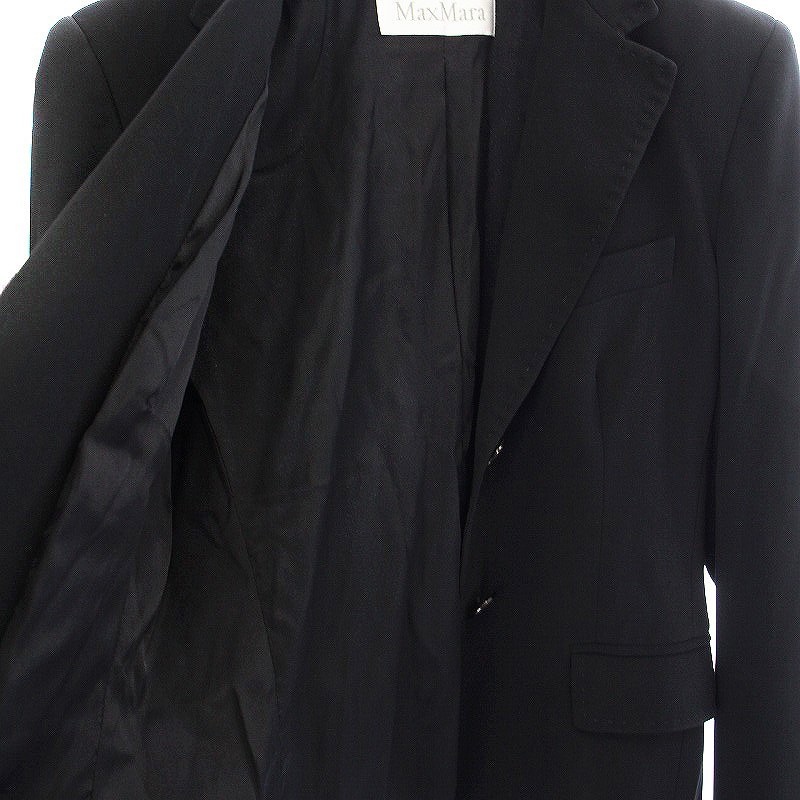  Max Mara MAX MARA tailored jacket single shoulder pad white tag 40 M black black /UY37 lady's 