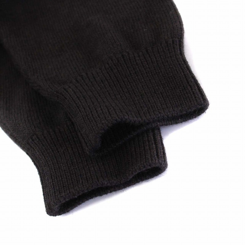 最適な材料 茶 長袖 セーター クルーネックニット ラウンドヘム ウール