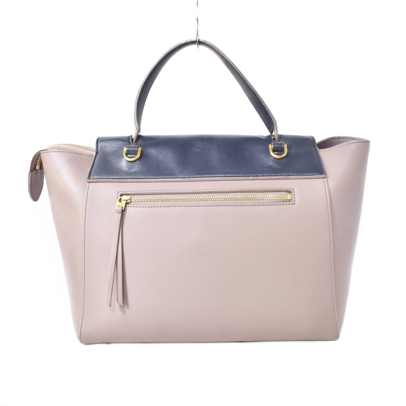 セリーヌ CELINE ベルトバッグ ショルダーバッグ ハンドバッグ 2way レザー 牛革 バイカラー ゴールド金具 グレージュ ブラック W-GA-3TT5_画像3