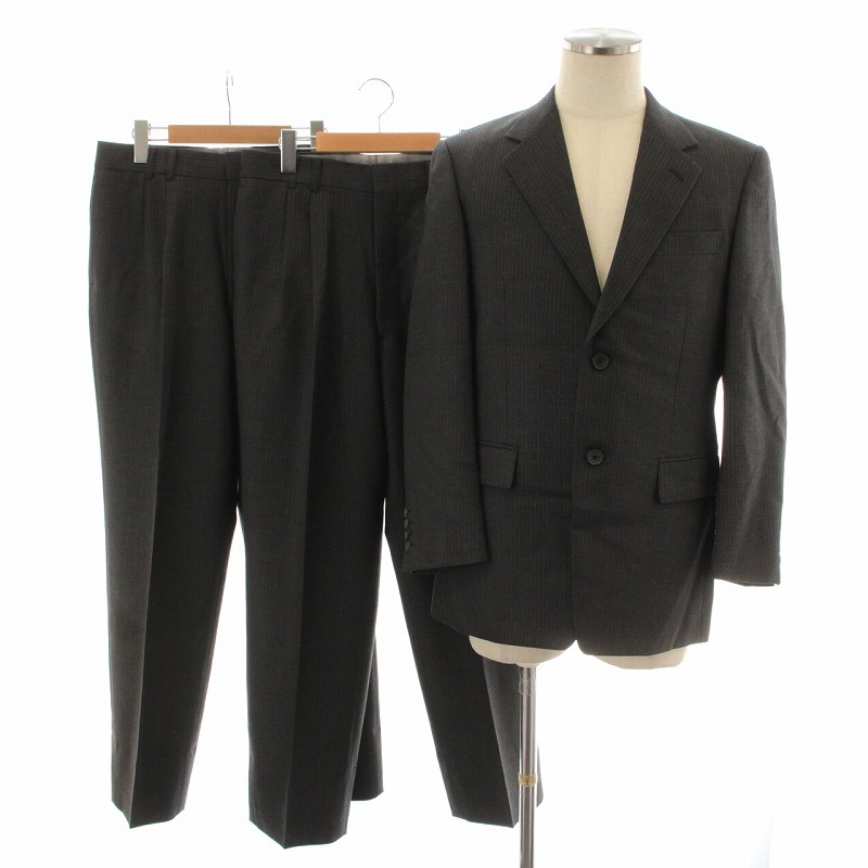 レノマ スーツ セットアップ 上下 3点セット テーラードジャケット 背抜き シングル スラックス パンツ タック A4 S グレー_画像1