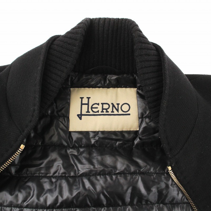 ヘルノ HERNO 中綿コート ロング スタンドカラー ジップアップ 黒 ブラック /NW3 ■GY09 レディース_画像7