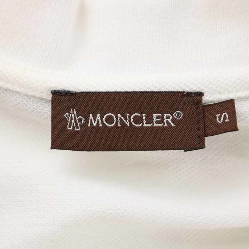 モンクレール MONCLER ポロシャツ スキッパー コットン 鹿の子 半袖 S 白 ホワイト /YI4 レディース_画像7