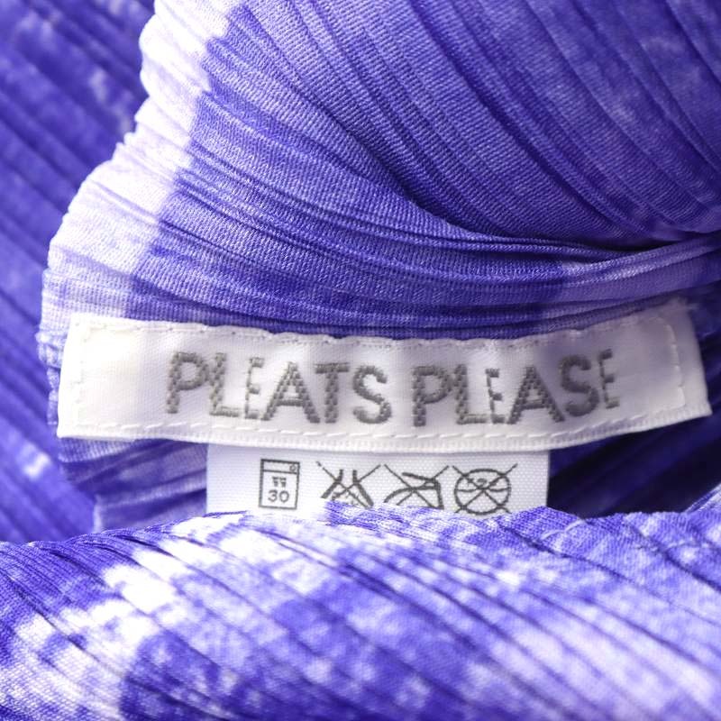 プリーツプリーズ PLEATS PLEASE イッセイミヤケ ワンピース ノースリーブ ミモレ ロング 総柄 2 M 紫 パープル /AN25 レディースの画像4