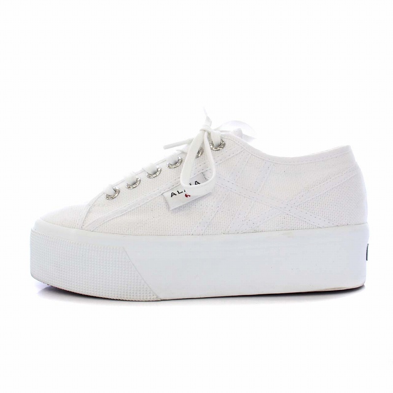 アライア ALAIA SUPERGA 22SS プラットフォーム スニーカー 厚底 37 24cm 白 ホワイト S61334W-001 /KH レディースの画像1