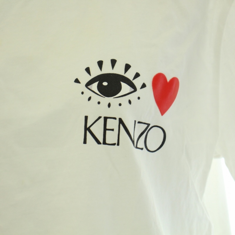 ケンゾー KENZO アイ EYE ハートプリントTシャツ カットソー クルーネック 半袖 L 白 ホワイト /YT ■OF ■SH レディース_画像5