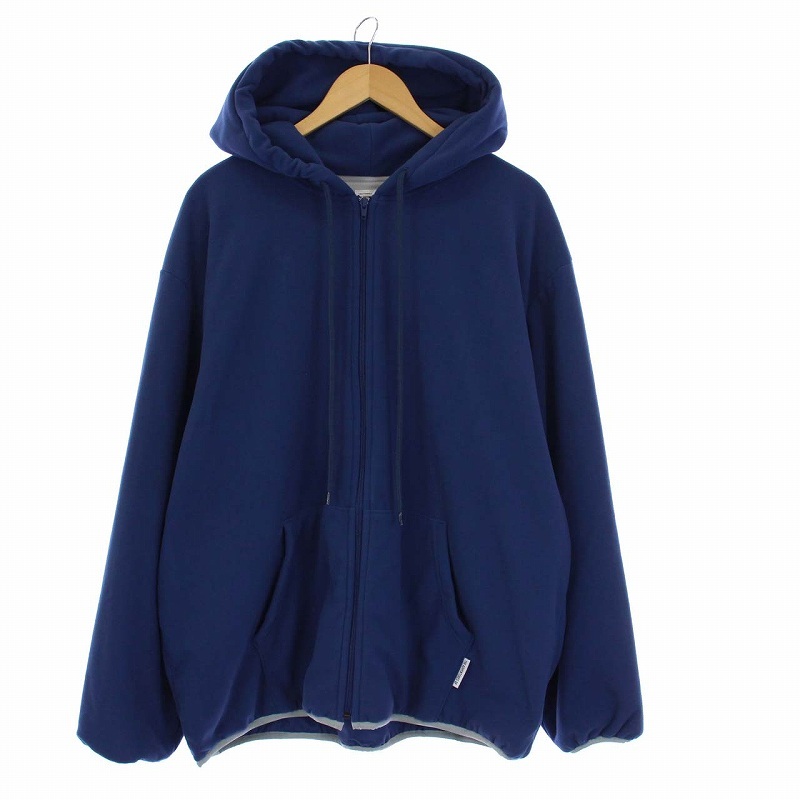 アッパーフィールドワン ZIP HOODIE ジップフーディ フリースジャケット パーカー ポーラテック L 青 ブルー 23-UFO-CS040