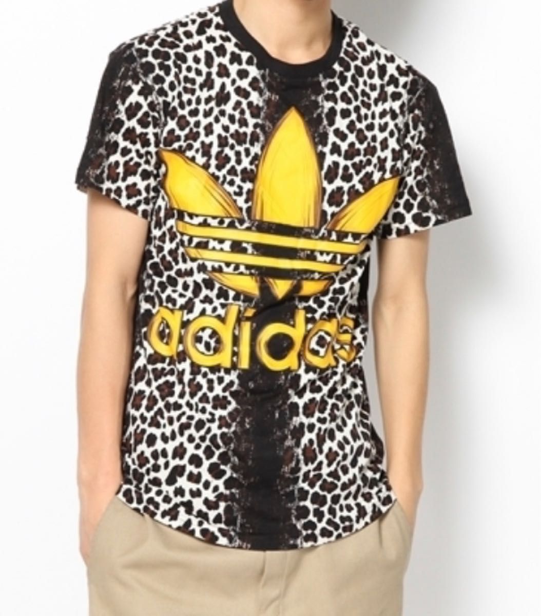 新品未使用に近いJEREMY SCOTT JS LEOPARD TEEアディダス ジェレミースコット レオパード TシャツJ/O 