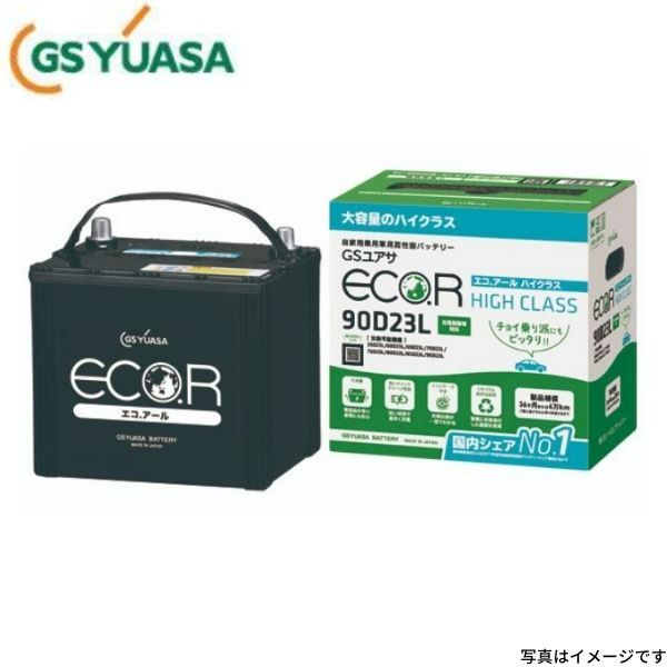 EC-60B19L GSユアサ バッテリー エコR ハイクラス 寒冷地仕様 フィット ハイブリッド DAA-GP1 ホンダ カーバッテリー 自動車用 GS YUASA_画像1