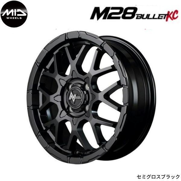 マルカ ホイール ナイトロパワー M28 バレットKC ダイハツ ミラ L275/L285 MID 【15×5.0J 4-100 INSET48 セミグロスブラック】 1本単品_画像1