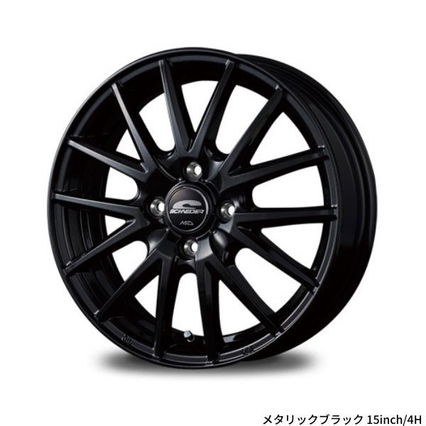 マルカ ホイール シュナイダー SQ27 ダイハツ ミラジーノ L650/660 MID 【13×4.0B 4-100 INSET43 メタリックブラック】 1本単品_画像2