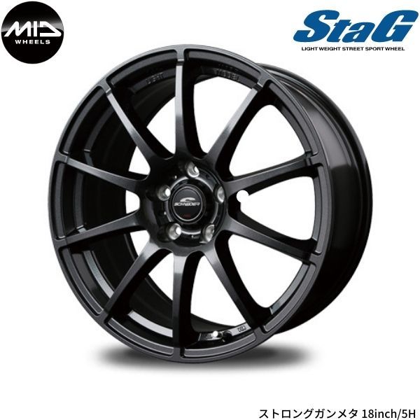 マルカ ホイール シュナイダー StaG マツダ ロードスター NB系 MID 【14×5.5J 4-100 INSET38 ストロングガンメタ】 1本単品_画像1