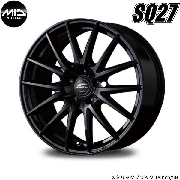 マルカ ホイール シュナイダー SQ27 マツダ フレア MJ34/44 MID 【12×4.0B 4-100 INSET42 メタリックブラック】 1本単品_画像1