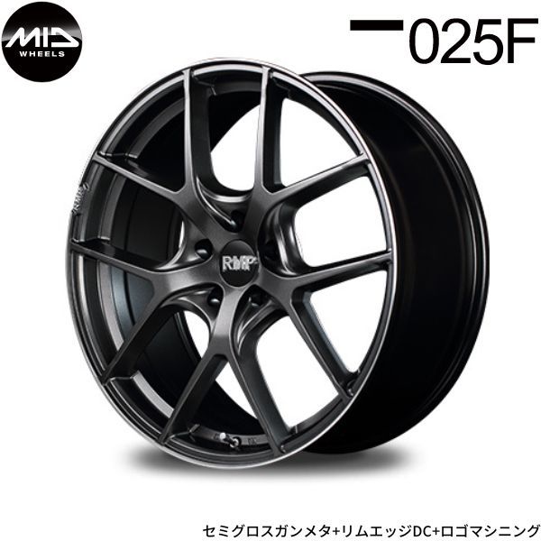 マルカ ホイール RMP 025F マツダ アクセラ/アクセラスポーツ BM系 BY系 MID 【17×7.0J 5-114.3 INSET48 セミグロスガンメタ】 1本単品_画像1