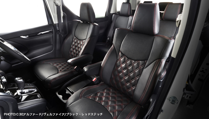 アルティナ シートカバー ラグジュアリー ホンダ CR-V RW1/RW2 ブラックレッド Artina 3734 送料無料_画像3