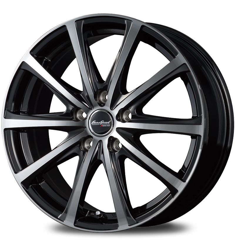 マルカ ホイール ユーロスピード V25 ホンダ インサイト ZE4 MID 【16×6.5J 5-114.3 INSET48 ブラックポリッシュ】 4本セット_画像1