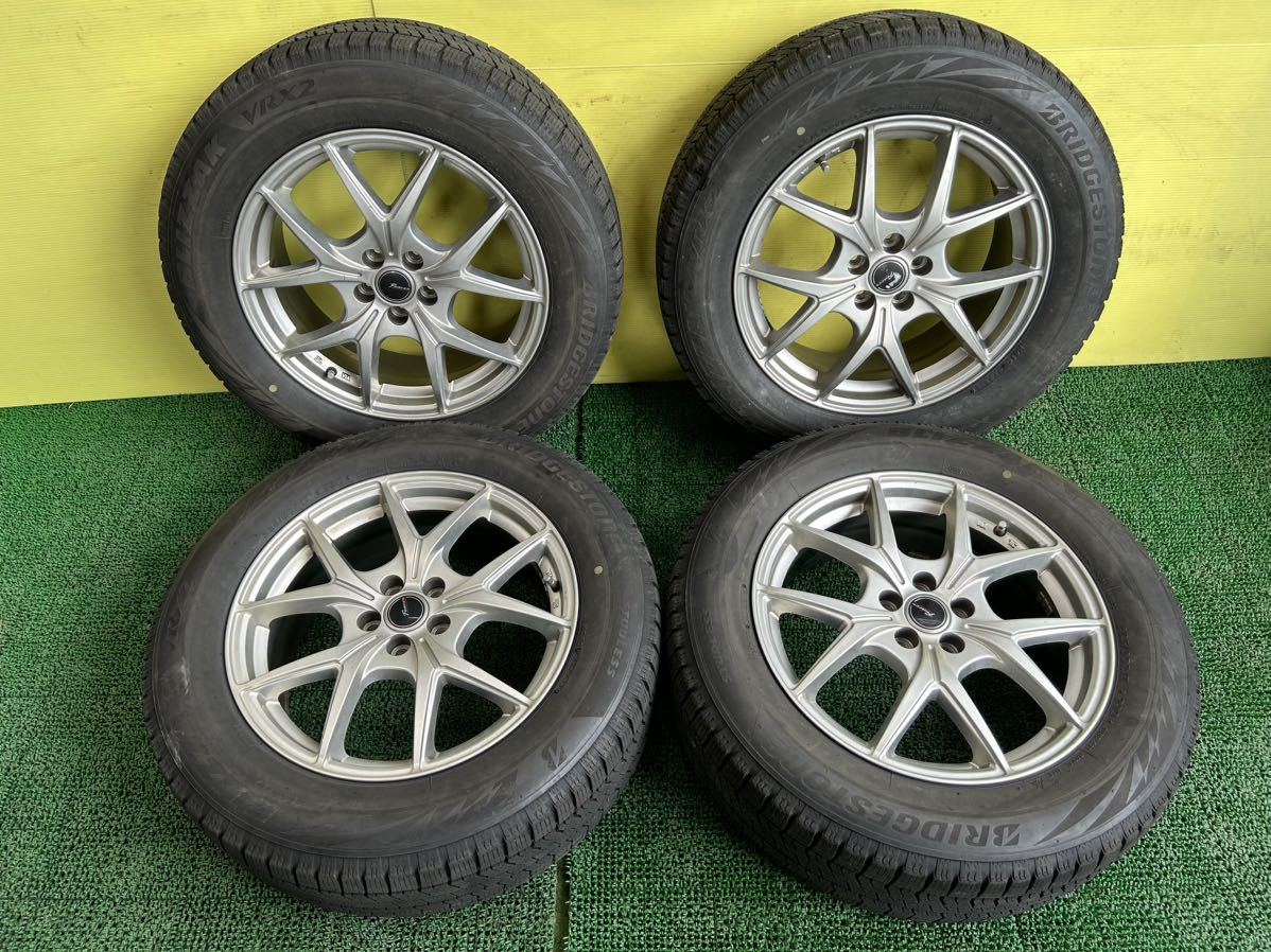 ★225/60R17 2018年スダットレス ブリヂストンブリザックVRX2 タイヤアルミセット 5穴 PCD100 ET+48 17×7J ハブ73mm フォレスター_画像1