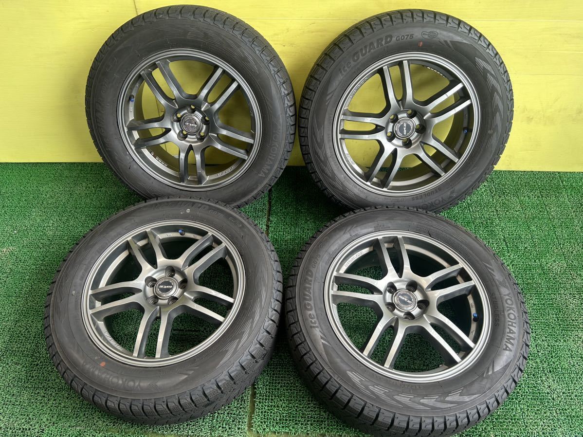 ★225/60R17 2019年スダットレス ヨコハマ ice GUARD GO75 4本セット 5穴PCD100ET+48 17×7J ハブ73mm フォレスターレガシィ アウトバック_画像1