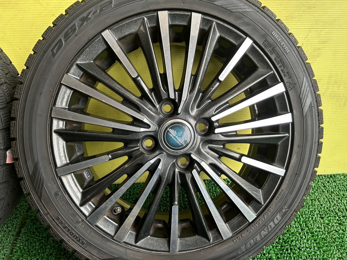 ★165/55R15 2015年スダットレス DUNLOP DSX-2 タイヤアルミセット　4穴 PCD100 ET+45 15×4.5J ハブ67mm_画像8