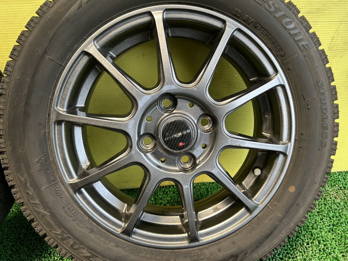 ★155/65R14 2019年スダットレス　ブリヂストンブリザックVRX タイヤアルミセット　4穴 PCD100 ET+45 14×4.5J ハブ73mm_画像10