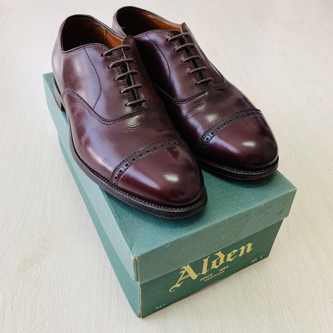 美品【alden オールデン】ストレート キャップトゥ ビジネスシューズ