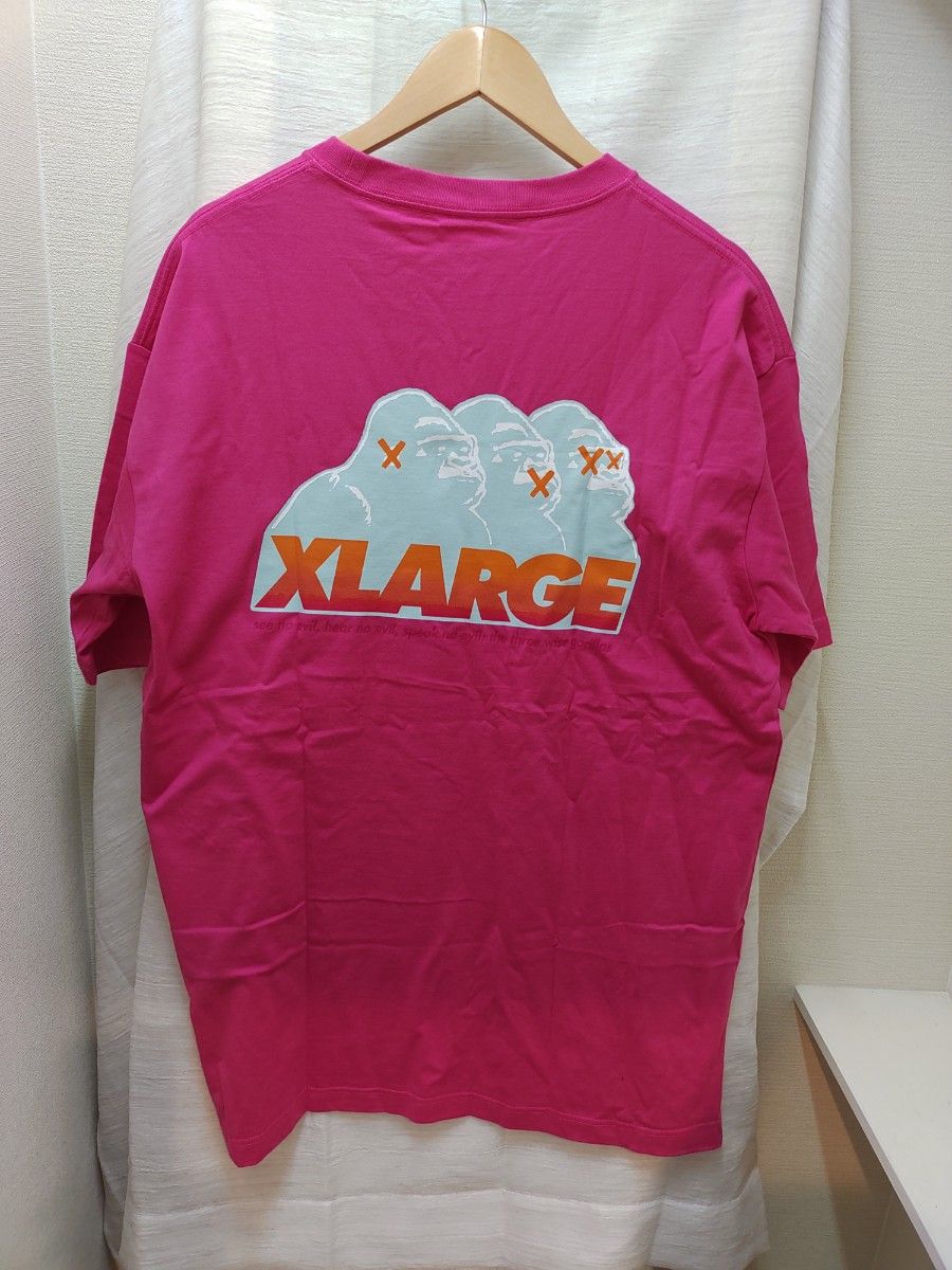 XLARGE バックプリントTシャツ　ピンク　XL