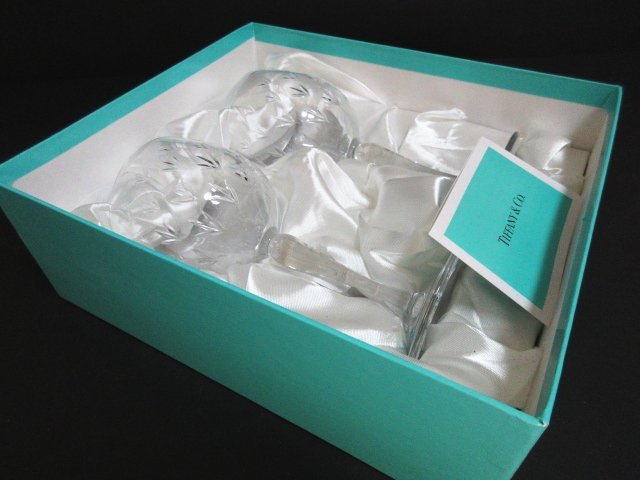 XU061△TIFFANY＆Co / ティファニー / フローレット / ワイングラス / クリスタルガラス / 計2客 / 箱入り / クリア / グラス / 未使用_画像2