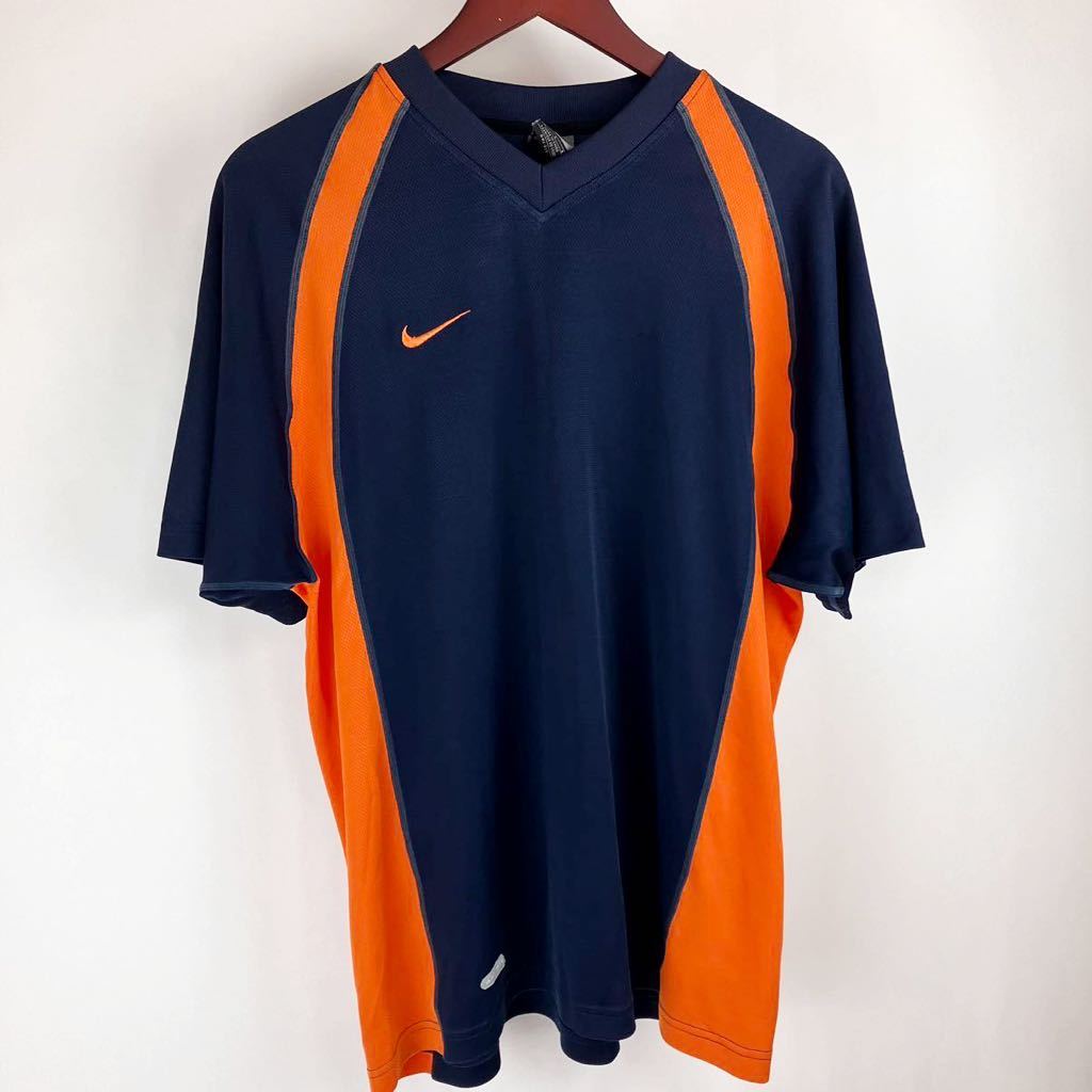 大きいサイズ NIKE ナイキ 半袖 Tシャツ メンズ L 紺 ネイビー オレンジ カジュアル スポーツ トレーニング ウェア ドライ 速乾 