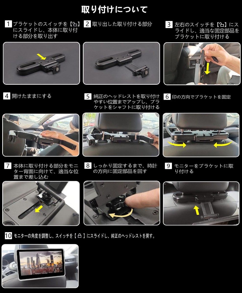  車載用モニター 車載DVD IPS液晶HDMI対応 DVDプレーヤー　モニター