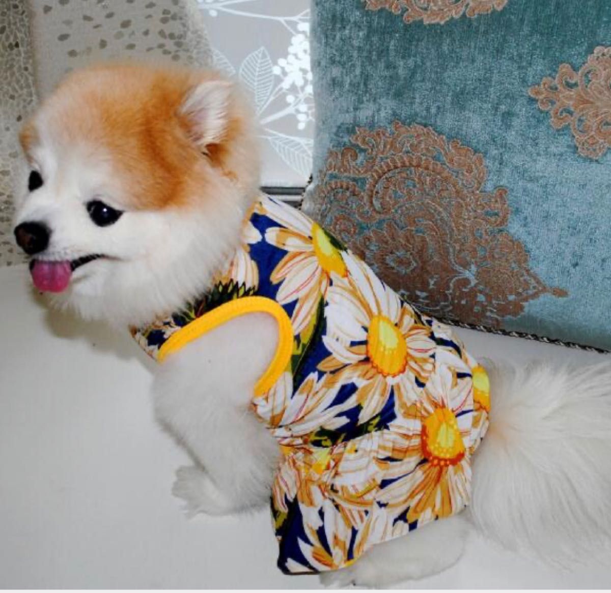 犬服　ハイビスカス　4-6キロ　夏服　サラサラ　涼しい　花柄　ハワイアン