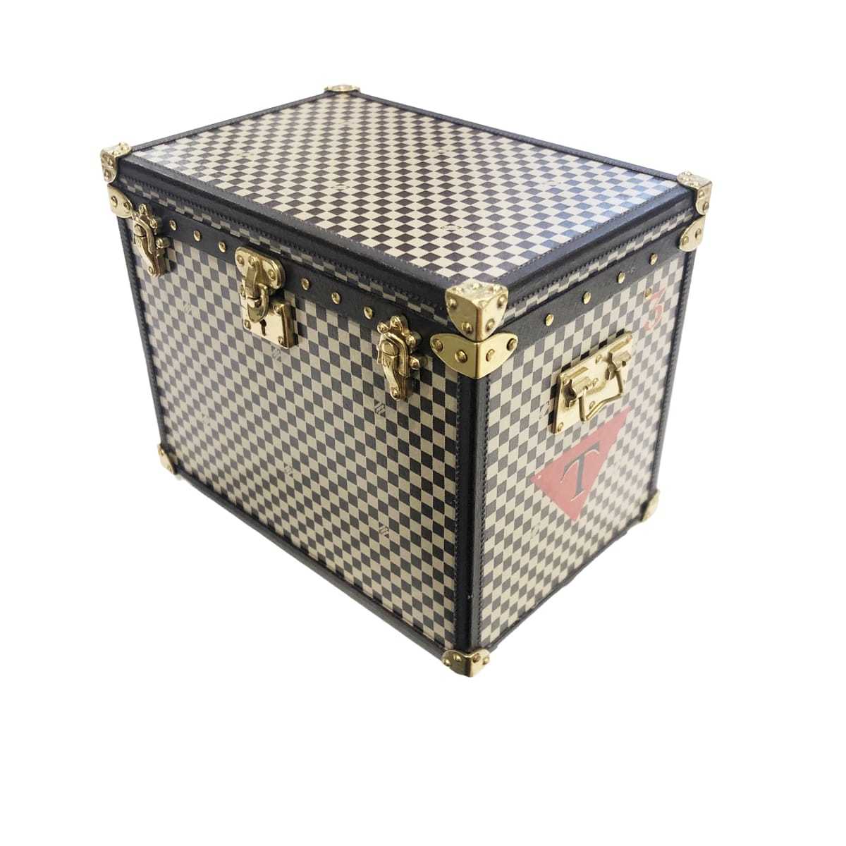 【中古】 LOUIS VUITTON ルイ・ヴィトン 置物 ダミエ マルシャポー トランクオブジェ ペーパーウエイト 23000945 YM_画像1