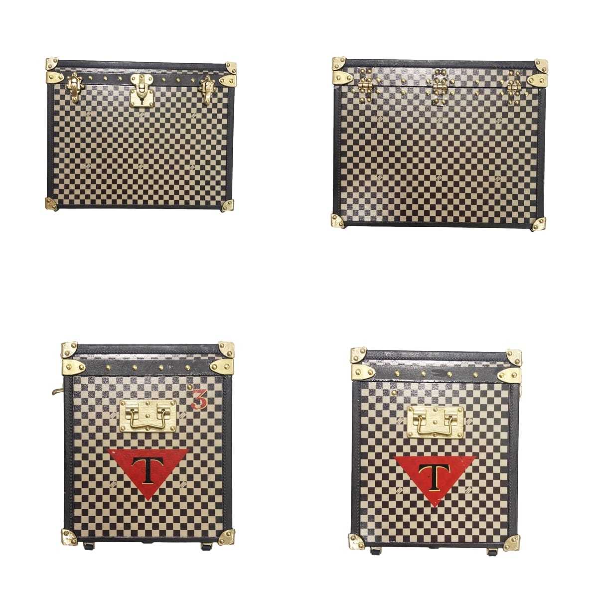 【中古】 LOUIS VUITTON ルイ・ヴィトン 置物 ダミエ マルシャポー トランクオブジェ ペーパーウエイト 23000945 YM_画像3