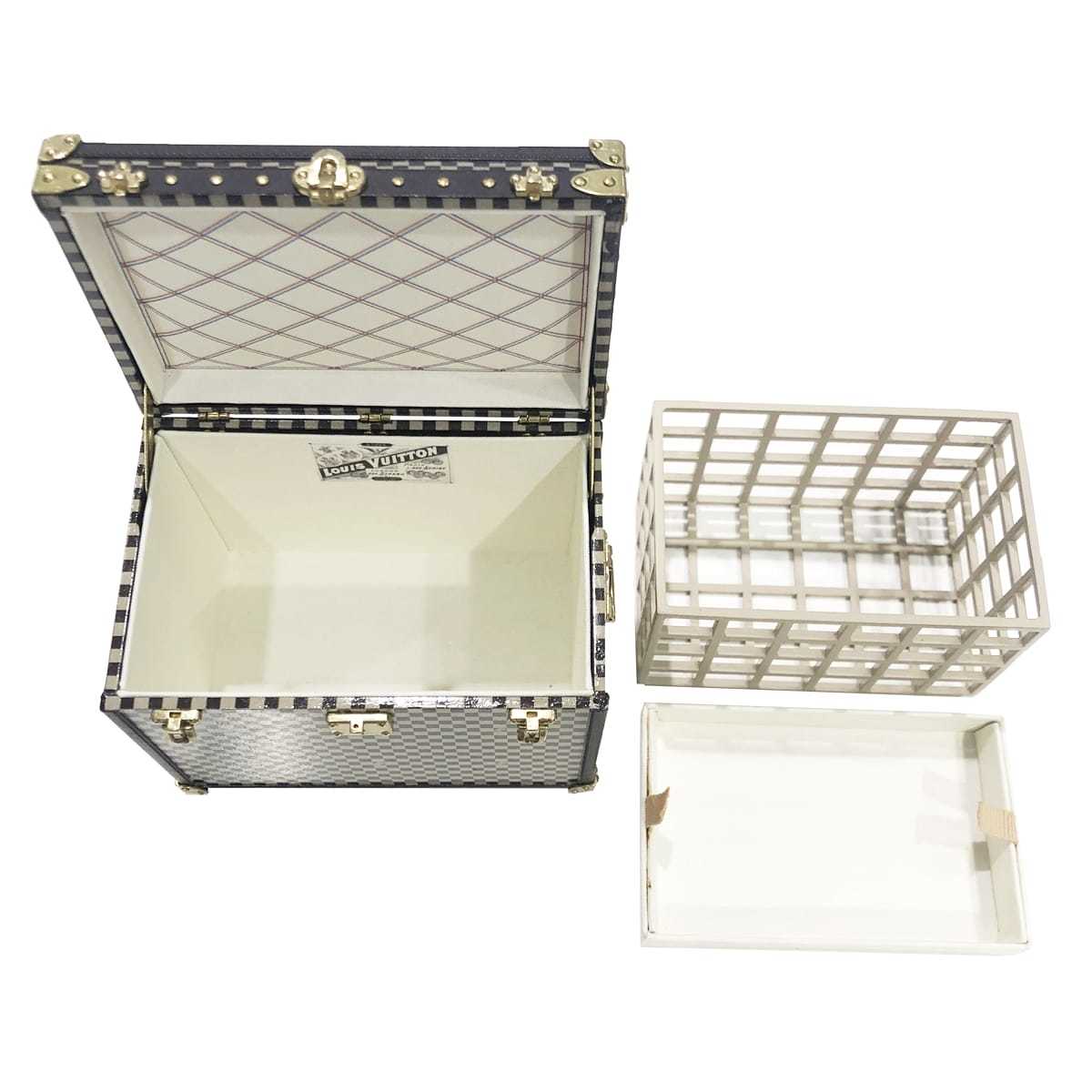 【中古】 LOUIS VUITTON ルイ・ヴィトン 置物 ダミエ マルシャポー トランクオブジェ ペーパーウエイト 23000945 YM_画像9