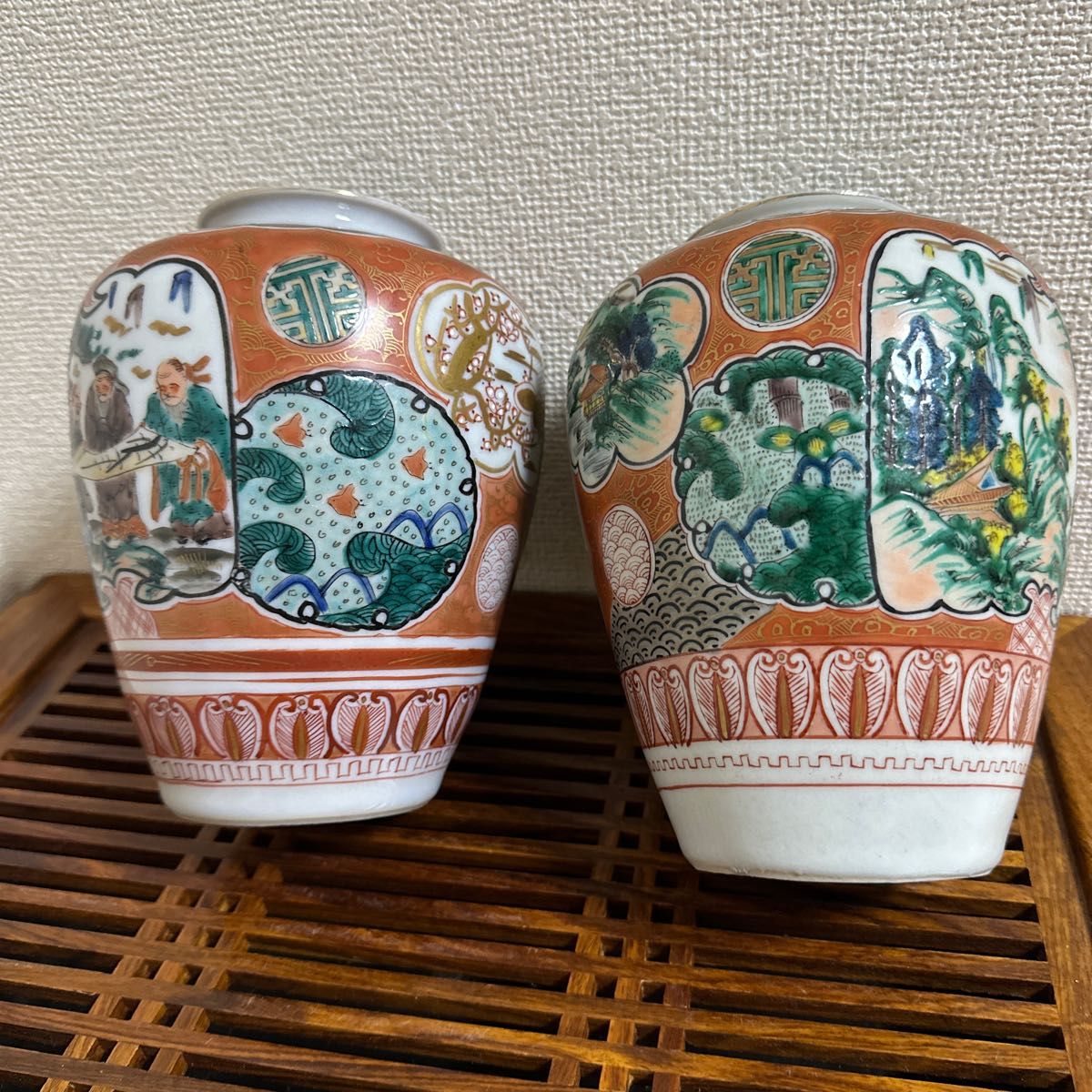 骨董品　九谷焼 花瓶　壺　対物