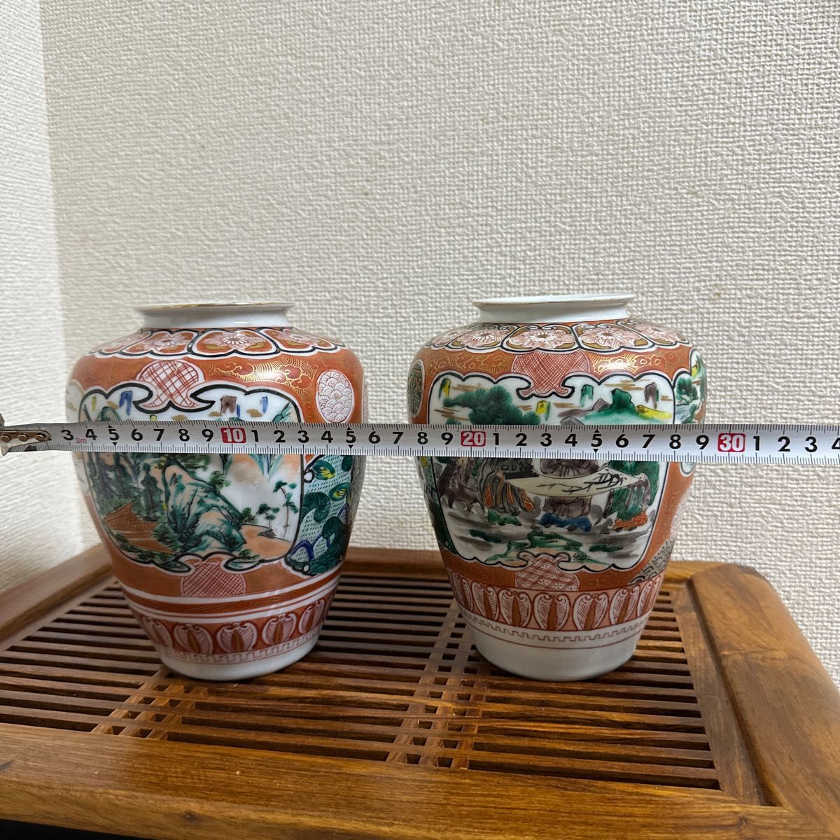 骨董品 九谷焼 花瓶 壺 対物-
