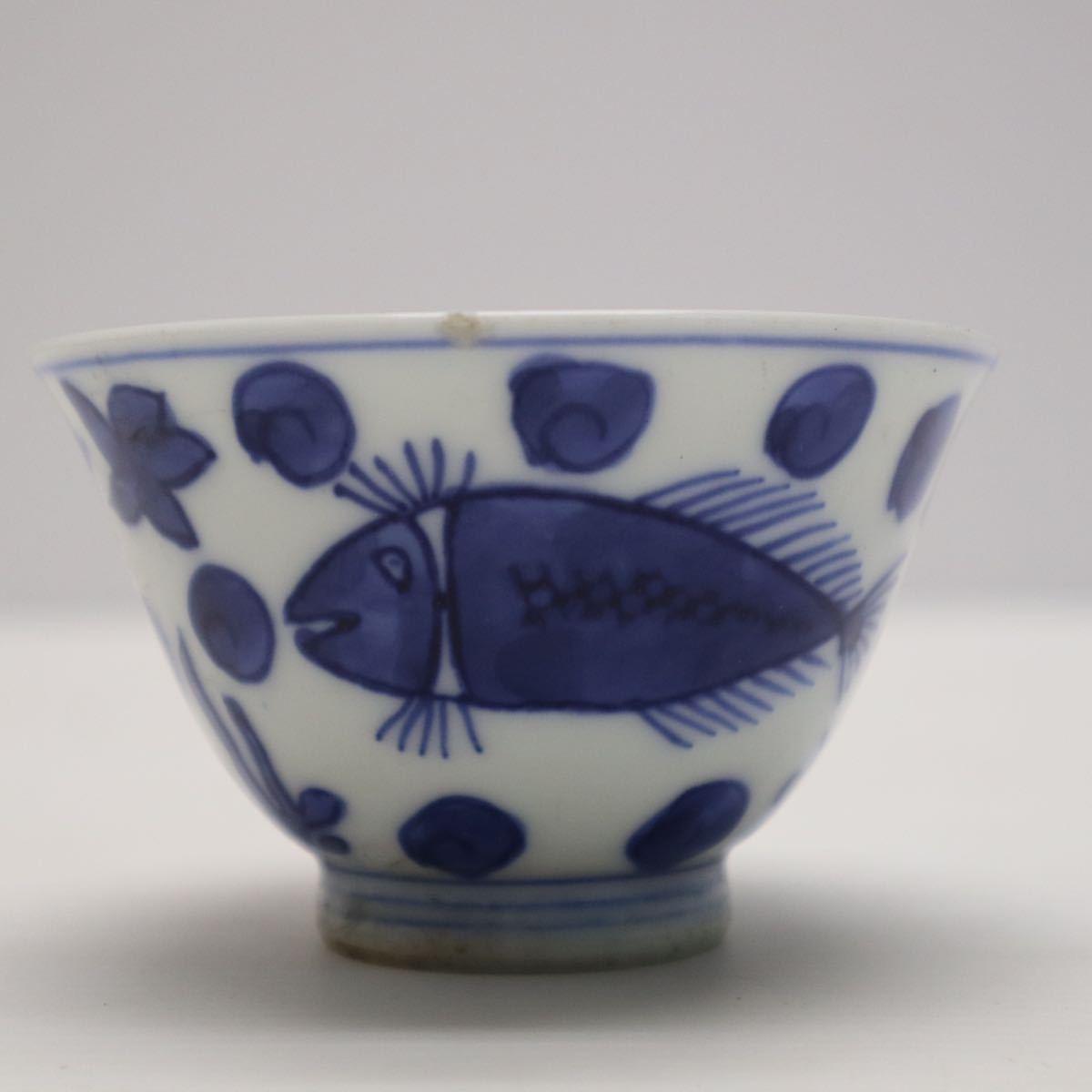 染付　明時代　茶杯　大明成化年製　時代物 中国美術品_画像3