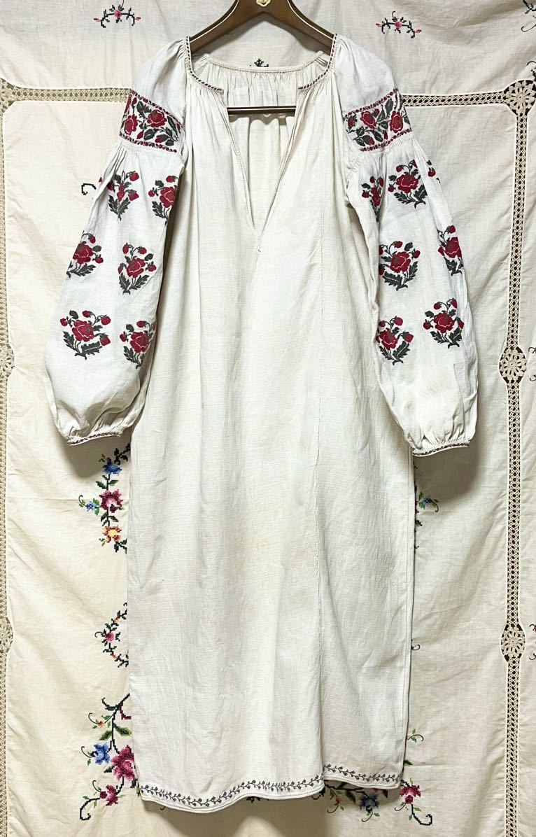 値引きする ウクライナ 刺繍 花柄 民族衣装 ヘンプ リネン 麻 ソロチカ