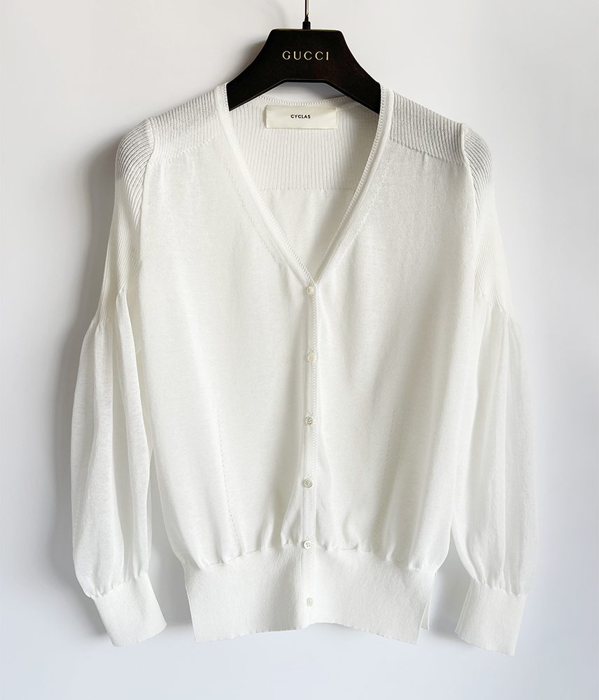 CYCLASsi Class * volume sleeve sia- cardigan XS cotton nylon white regular price 64,900 jpy beautiful goods as good as new 