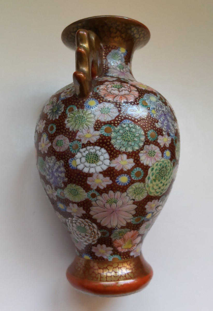 花瓶 九谷焼 大日本織田製 (花器、壷)|売買されたオークション情報、ヤフオク! の商品情報をアーカイブ公開 旧家藏出 九谷焼 大日本織田製 花瓶