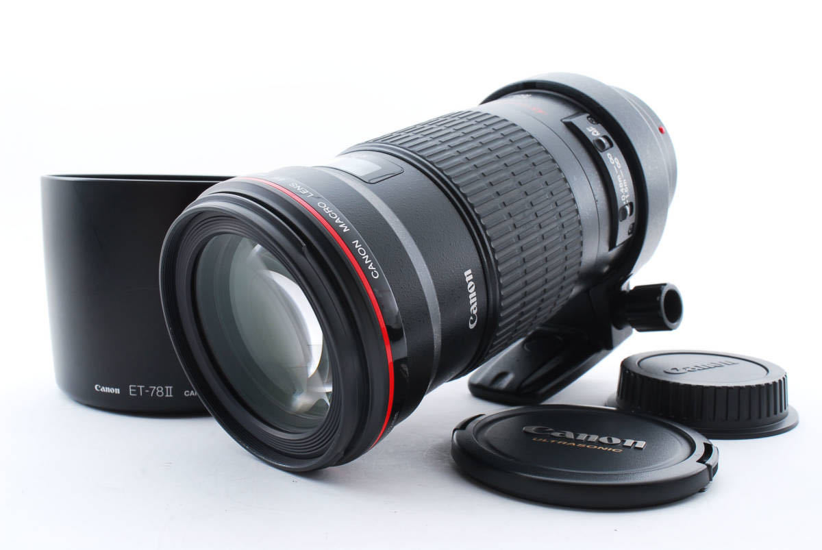 ★美品★ Canon キヤノン EF180mm F3.5 L Macro 単焦点マクロレンズ レンズフード付き #2384_画像1