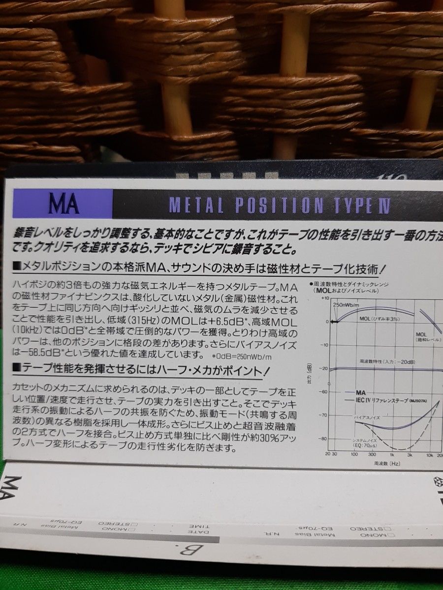 ワンオーナー 美品 TDK METAL MA 110min TYPE Ⅳ 動作確認済み 