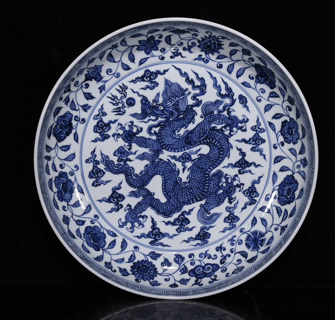 中国古美術 明青花 魚紋 皿 盤 明時代 時代物 古玩-