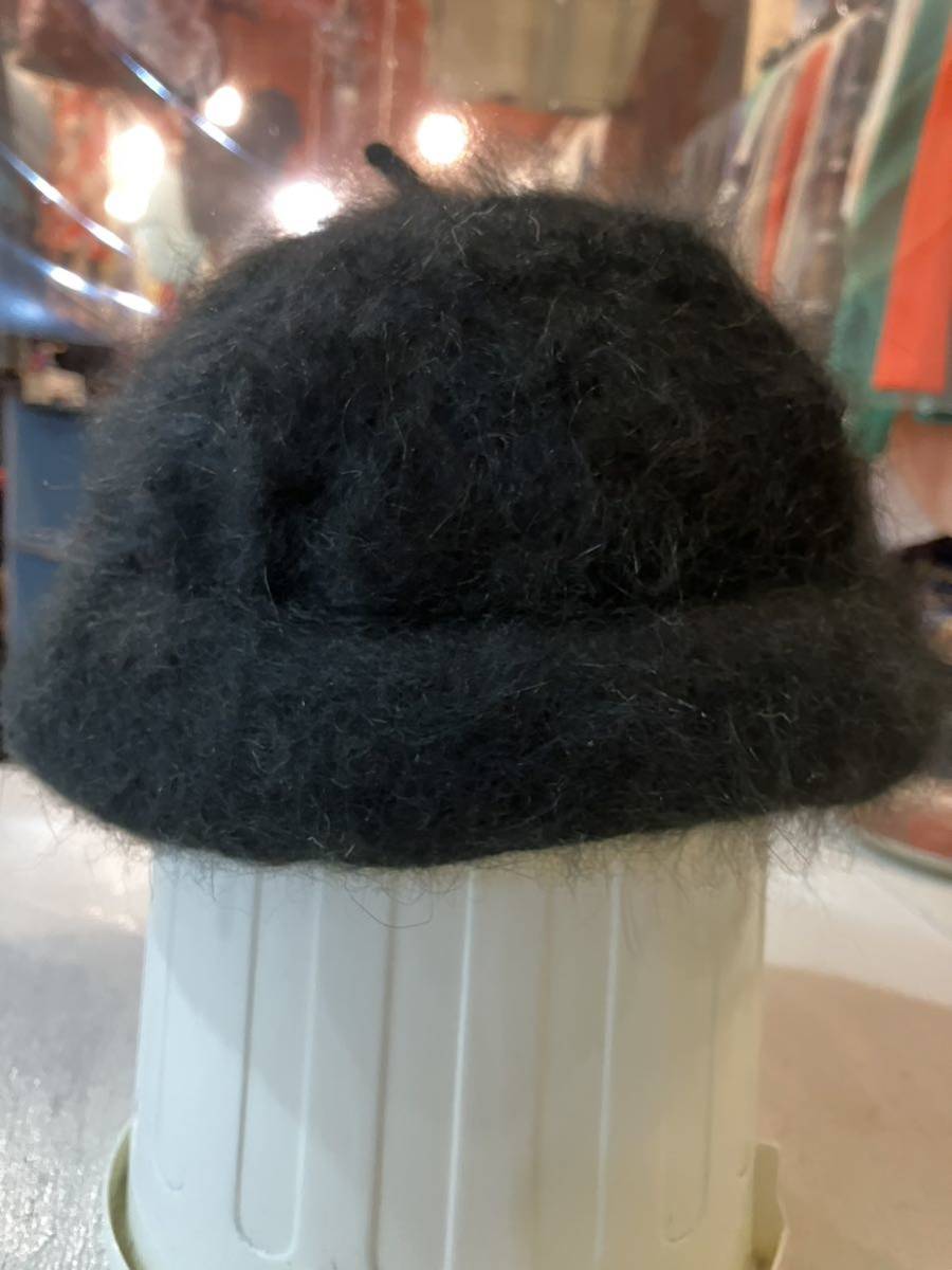 70's 80's 90's Euro old vintage real fur hat black ユーロ オールド ビンテージ リアル ファーハット ブラック 帽子 毛皮 黒 海外古着_画像4